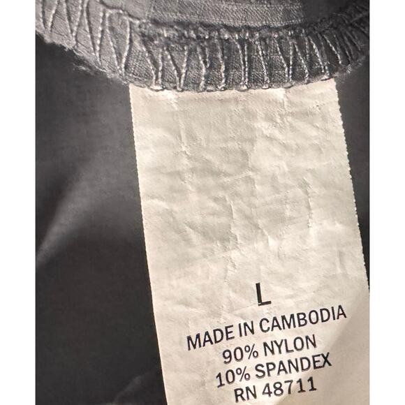 MTA Sport Large Nylon Spandex Pants Pull On Paperbag Gray - Picture 4 of 8